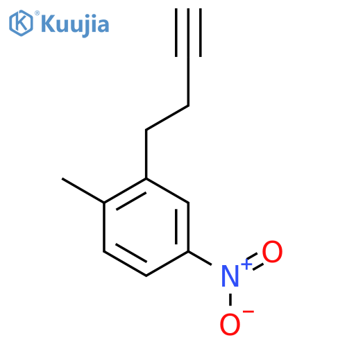 2-(but-3-yn-1-yl)-1-methyl-4-nitrobenzene structure