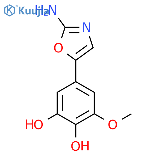 5-(2-amino-1,3-oxazol-5-yl)-3-methoxybenzene-1,2-diol structure