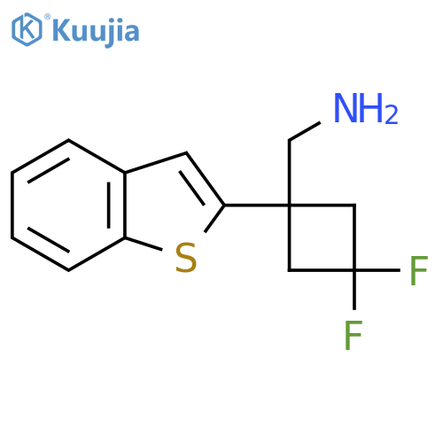 1-(1-benzothiophen-2-yl)-3,3-difluorocyclobutylmethanamine structure