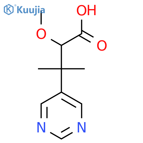2-methoxy-3-methyl-3-(pyrimidin-5-yl)butanoic acid structure