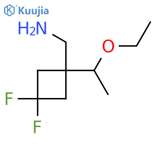 1-(1-ethoxyethyl)-3,3-difluorocyclobutylmethanamine structure