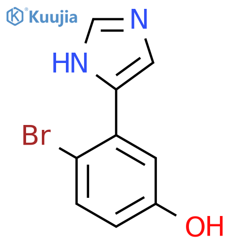 4-bromo-3-(1H-imidazol-4-yl)phenol structure