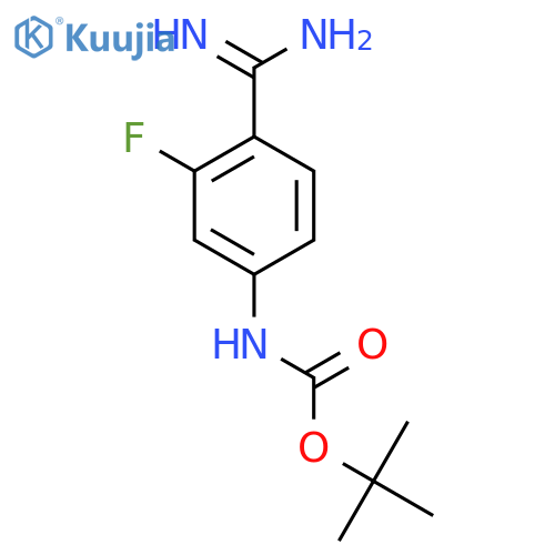 tert-butyl N-(4-carbamimidoyl-3-fluorophenyl)carbamate structure