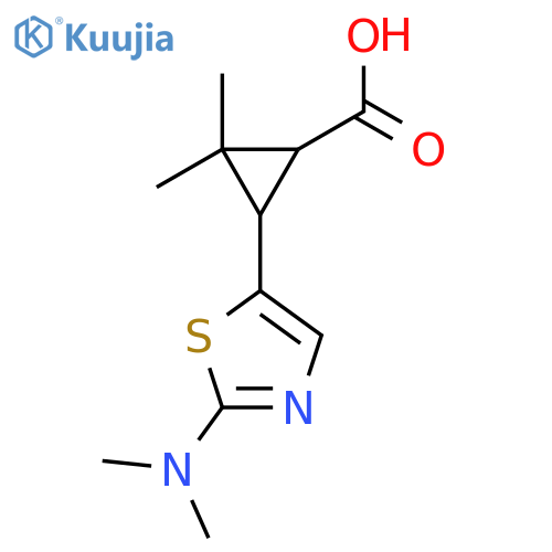 3-2-(dimethylamino)-1,3-thiazol-5-yl-2,2-dimethylcyclopropane-1-carboxylic acid structure