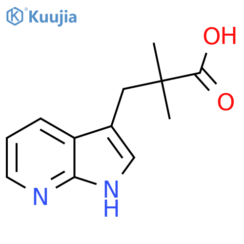 2,2-dimethyl-3-{1H-pyrrolo2,3-bpyridin-3-yl}propanoic acid structure