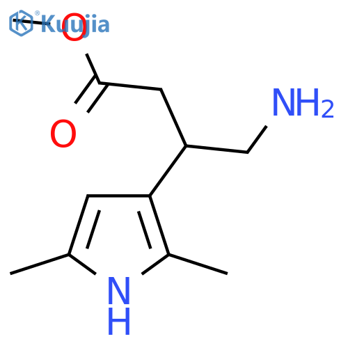 methyl 4-amino-3-(2,5-dimethyl-1H-pyrrol-3-yl)butanoate structure
