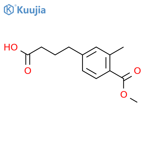 4-4-(methoxycarbonyl)-3-methylphenylbutanoic acid structure