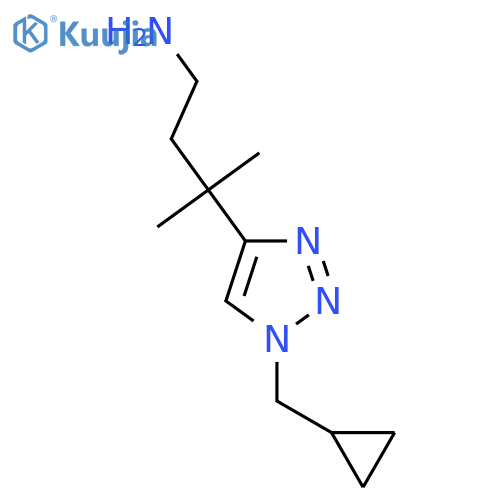 3-1-(cyclopropylmethyl)-1H-1,2,3-triazol-4-yl-3-methylbutan-1-amine structure