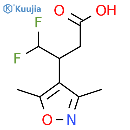 3-(dimethyl-1,2-oxazol-4-yl)-4,4-difluorobutanoic acid structure