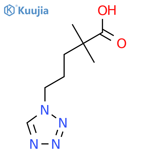 2,2-dimethyl-5-(1H-1,2,3,4-tetrazol-1-yl)pentanoic acid structure