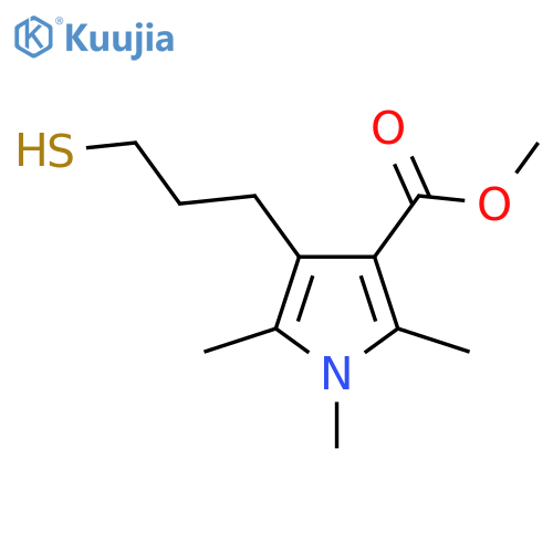 methyl 1,2,5-trimethyl-4-(3-sulfanylpropyl)-1H-pyrrole-3-carboxylate structure