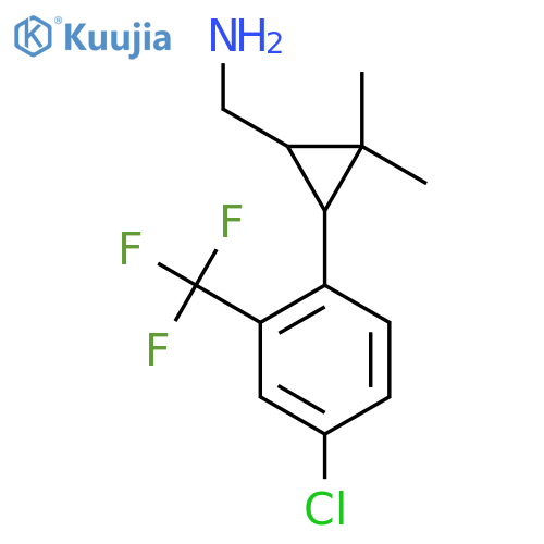 {3-[4-Chloro-2-(trifluoromethyl)phenyl]-2,2-dimethylcyclopropyl}methanamine structure