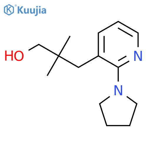 2,2-dimethyl-3-2-(pyrrolidin-1-yl)pyridin-3-ylpropan-1-ol structure