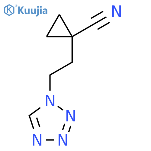 1-2-(1H-1,2,3,4-tetrazol-1-yl)ethylcyclopropane-1-carbonitrile structure