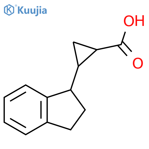 2-(2,3-dihydro-1H-inden-1-yl)cyclopropane-1-carboxylic acid structure