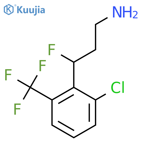 3-2-chloro-6-(trifluoromethyl)phenyl-3-fluoropropan-1-amine structure