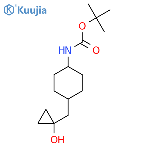 tert-butyl N-{4-(1-hydroxycyclopropyl)methylcyclohexyl}carbamate structure