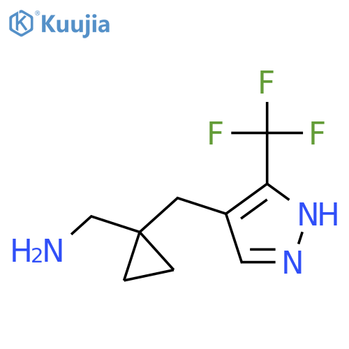 (1-{3-(trifluoromethyl)-1H-pyrazol-4-ylmethyl}cyclopropyl)methanamine structure