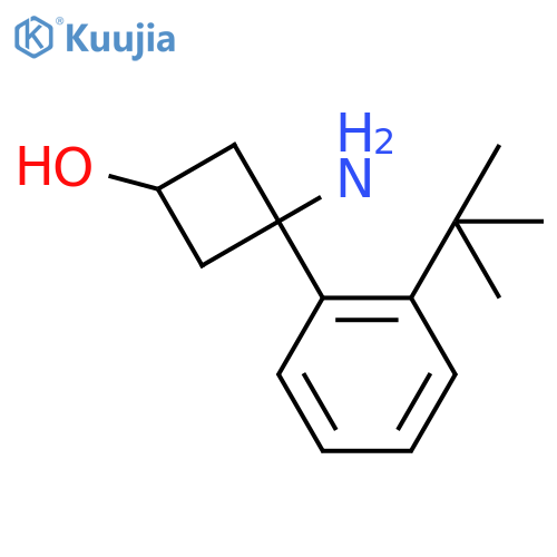 3-amino-3-(2-tert-butylphenyl)cyclobutan-1-ol structure