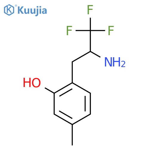 2-(2-amino-3,3,3-trifluoropropyl)-5-methylphenol structure