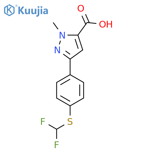 3-{4-(difluoromethyl)sulfanylphenyl}-1-methyl-1H-pyrazole-5-carboxylic acid structure