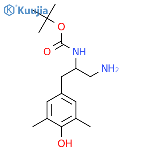 tert-butyl N-1-amino-3-(4-hydroxy-3,5-dimethylphenyl)propan-2-ylcarbamate structure