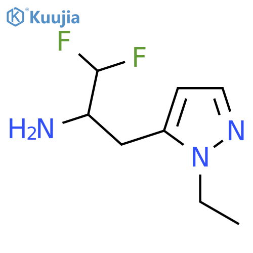 3-(1-ethyl-1H-pyrazol-5-yl)-1,1-difluoropropan-2-amine structure