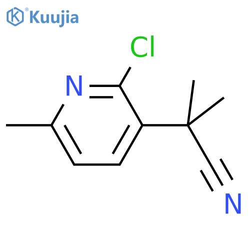 2-(2-chloro-6-methylpyridin-3-yl)-2-methylpropanenitrile structure