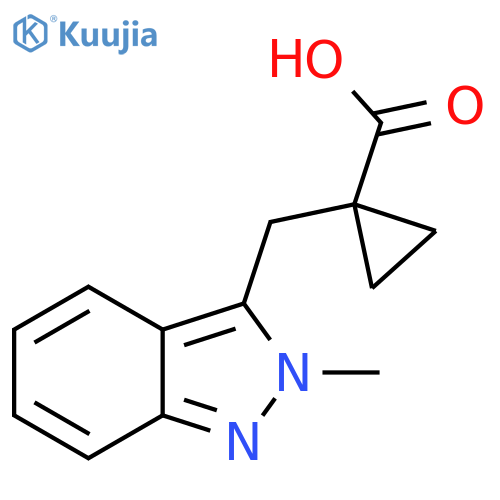 1-(2-methyl-2H-indazol-3-yl)methylcyclopropane-1-carboxylic acid structure