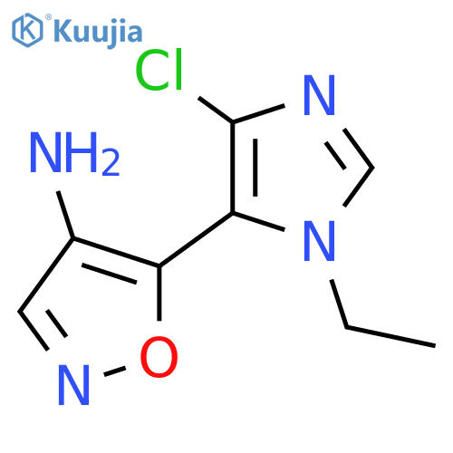 5-(4-chloro-1-ethyl-1H-imidazol-5-yl)-1,2-oxazol-4-amine structure