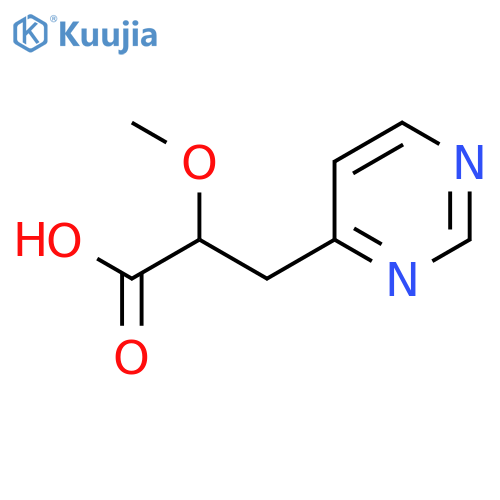 2-methoxy-3-(pyrimidin-4-yl)propanoic acid structure