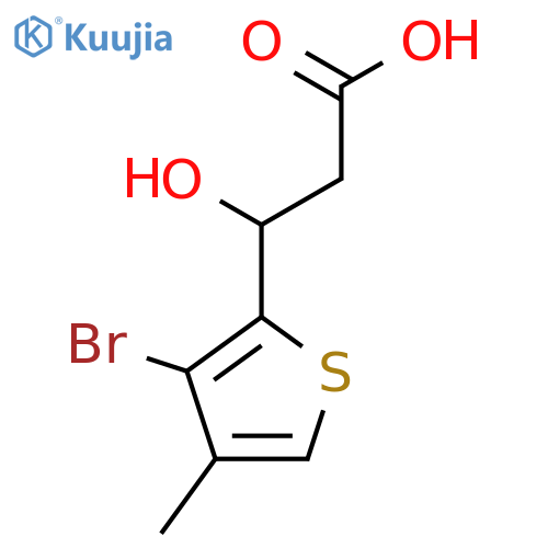 3-(3-bromo-4-methylthiophen-2-yl)-3-hydroxypropanoic acid structure