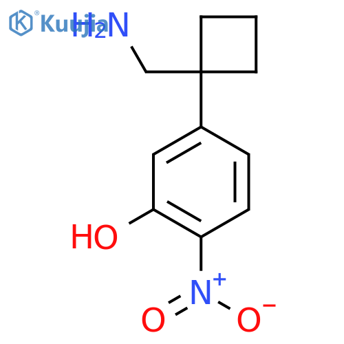 5-1-(aminomethyl)cyclobutyl-2-nitrophenol structure