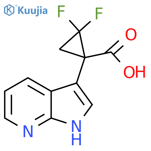 2,2-difluoro-1-{1H-pyrrolo2,3-bpyridin-3-yl}cyclopropane-1-carboxylic acid structure