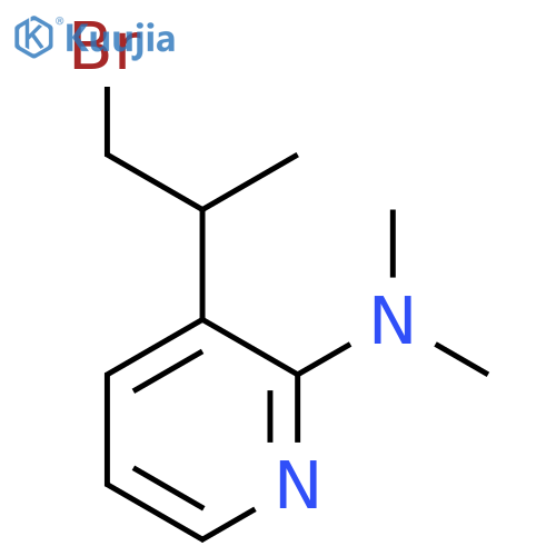 3-(1-bromopropan-2-yl)-N,N-dimethylpyridin-2-amine structure