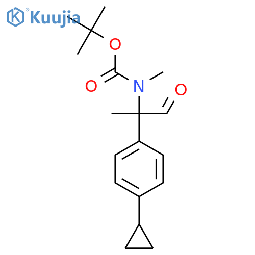 tert-butyl N-2-(4-cyclopropylphenyl)-1-oxopropan-2-yl-N-methylcarbamate structure