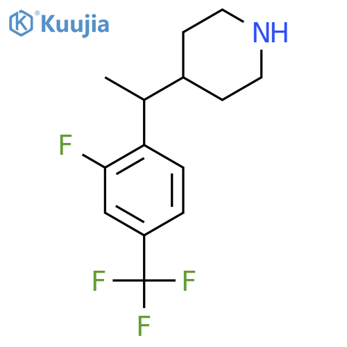 4-{1-2-fluoro-4-(trifluoromethyl)phenylethyl}piperidine structure