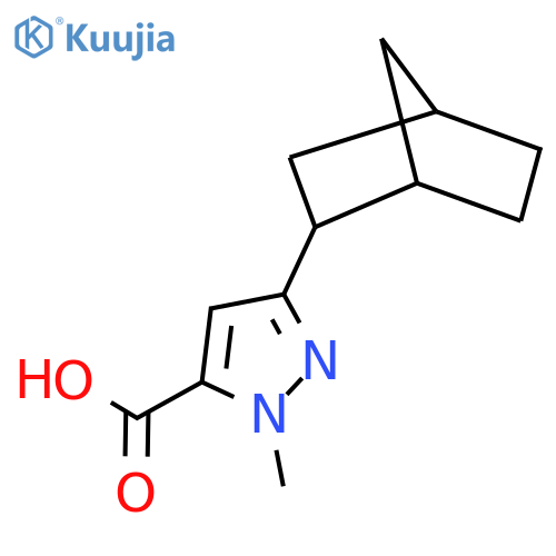 3-{bicyclo2.2.1heptan-2-yl}-1-methyl-1H-pyrazole-5-carboxylic acid structure