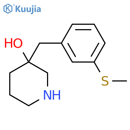 3-{3-(methylsulfanyl)phenylmethyl}piperidin-3-ol structure