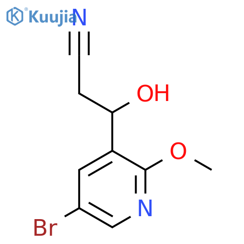 3-(5-Bromo-2-methoxypyridin-3-yl)-3-hydroxypropanenitrile structure