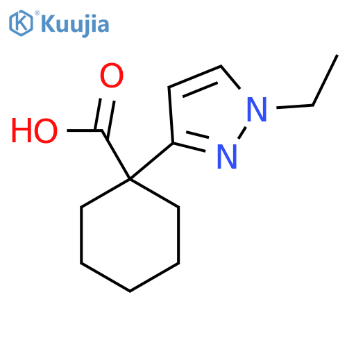 1-(1-ethyl-1H-pyrazol-3-yl)cyclohexane-1-carboxylic acid structure