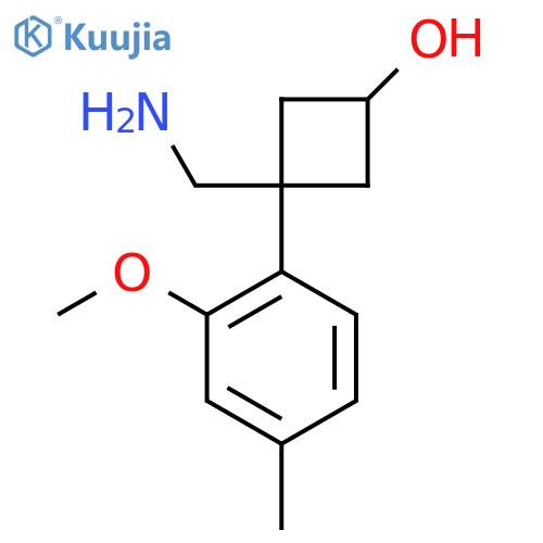 3-(aminomethyl)-3-(2-methoxy-4-methylphenyl)cyclobutan-1-ol structure