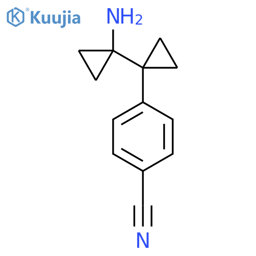 4-1-(1-aminocyclopropyl)cyclopropylbenzonitrile structure