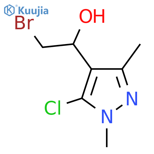 2-bromo-1-(5-chloro-1,3-dimethyl-1H-pyrazol-4-yl)ethan-1-ol structure