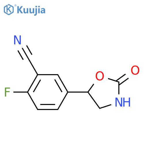 2-fluoro-5-(2-oxo-1,3-oxazolidin-5-yl)benzonitrile structure
