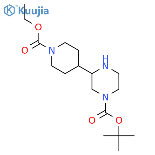 tert-butyl 3-1-(ethoxycarbonyl)piperidin-4-ylpiperazine-1-carboxylate structure