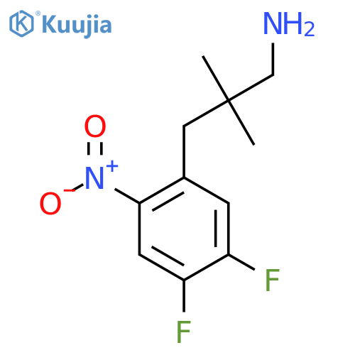3-(4,5-difluoro-2-nitrophenyl)-2,2-dimethylpropan-1-amine structure