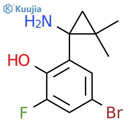 2-(1-amino-2,2-dimethylcyclopropyl)-4-bromo-6-fluorophenol structure