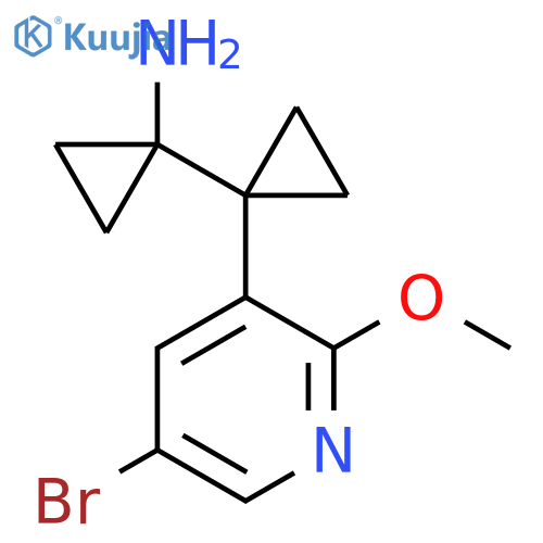 1-1-(5-bromo-2-methoxypyridin-3-yl)cyclopropylcyclopropan-1-amine structure