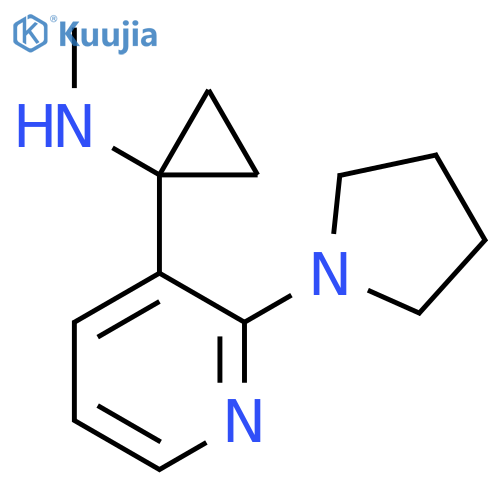 N-methyl-1-2-(pyrrolidin-1-yl)pyridin-3-ylcyclopropan-1-amine structure